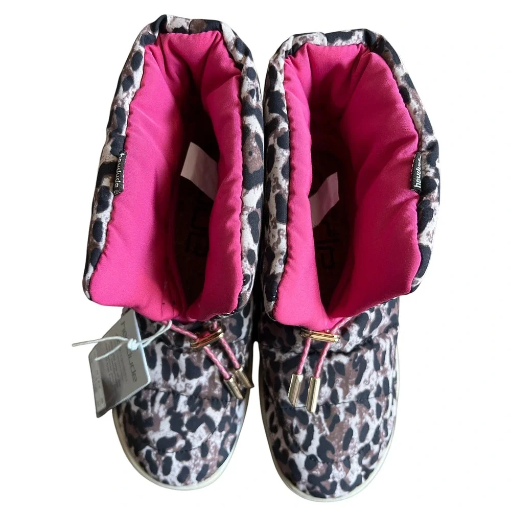 Hey Dude Girls Margot Eco Boots Leopard‎ Print Size 4 Youth NWT